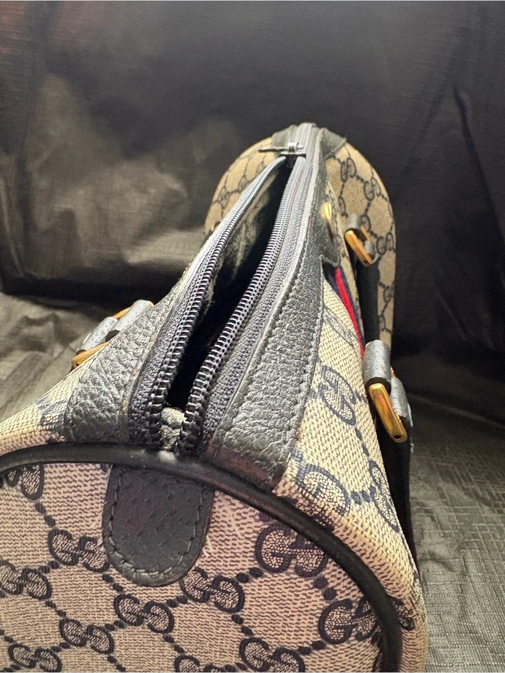 Vintage Gucci Navy GG Supreme Boston Bag - 1983 Archival Piece